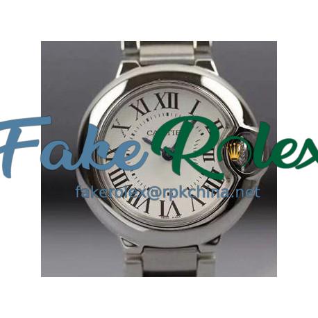 Replica Cartier Ballon Bleu Ladies 28MM White Dial Swiss Ronda Quartz