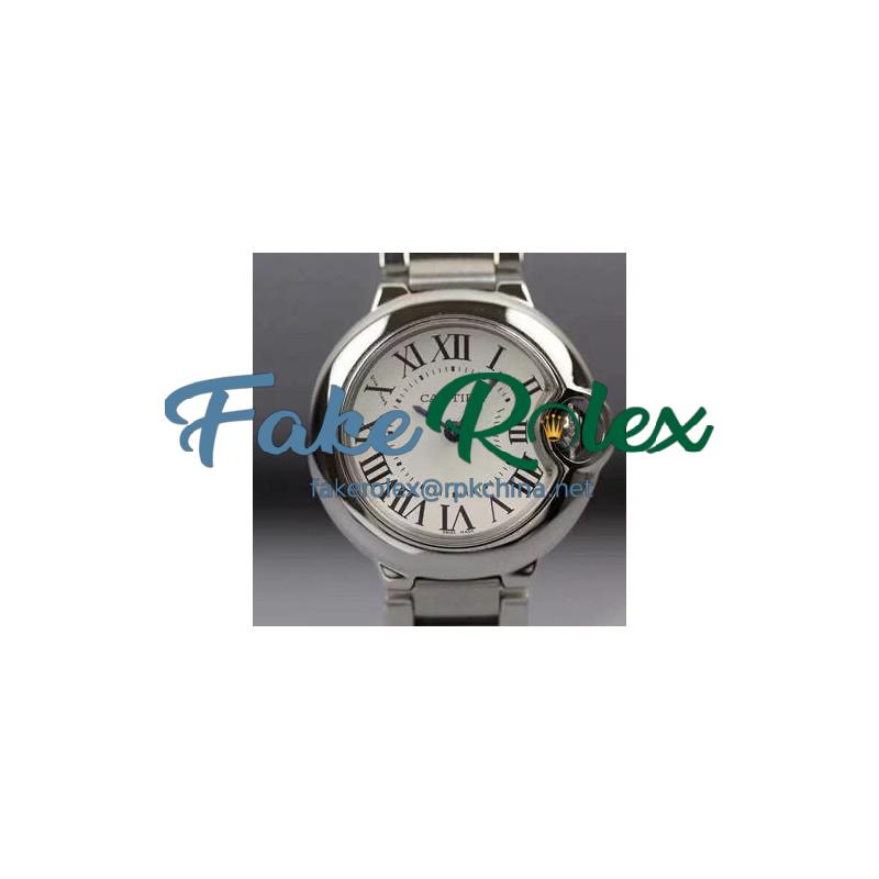 Replica Cartier Ballon Bleu Ladies 28MM White Dial Swiss Ronda Quartz