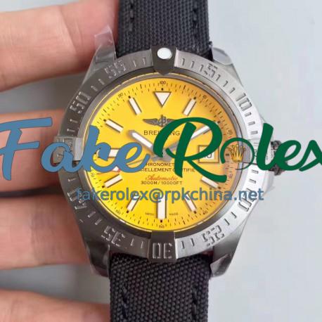 Replica Breitling Avenger II Seawolf A1733110/I519/106W/A20BASA.1 GF Stainless Steel Yellow Dial Swiss 2836-2