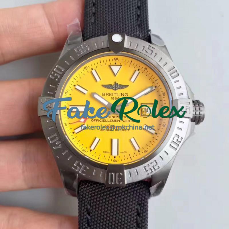 Replica Breitling Avenger II Seawolf A1733110/I519/106W/A20BASA.1 GF Stainless Steel Yellow Dial Swiss 2836-2