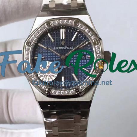 Replica Audemars Piguet Royal Oak 15400 ZX Stainless Steel & Diamonds Blue Dial Swiss 3120