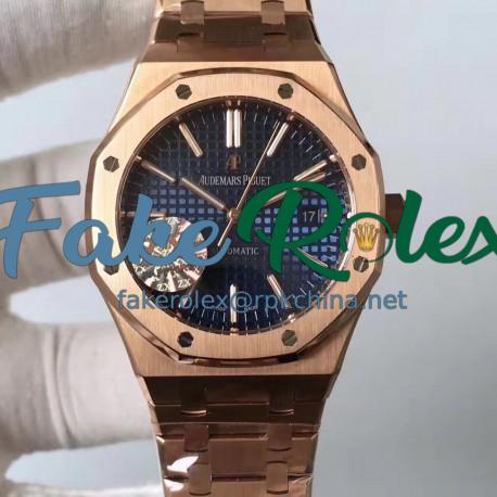 Replica Audemars Piguet Royal Oak 15400 ZX Rose Gold Blue Dial Swiss 3120