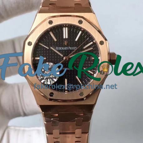 Replica Audemars Piguet Royal Oak 15400 ZX Rose Gold Black Dial Swiss 3120