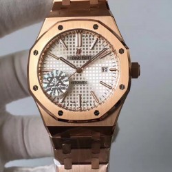 Replica Audemars Piguet Royal Oak 15400 ZX Rose Gold Silver Dial Swiss 3120