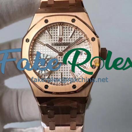 Replica Audemars Piguet Royal Oak 15400 ZX Rose Gold Silver Dial Swiss 3120