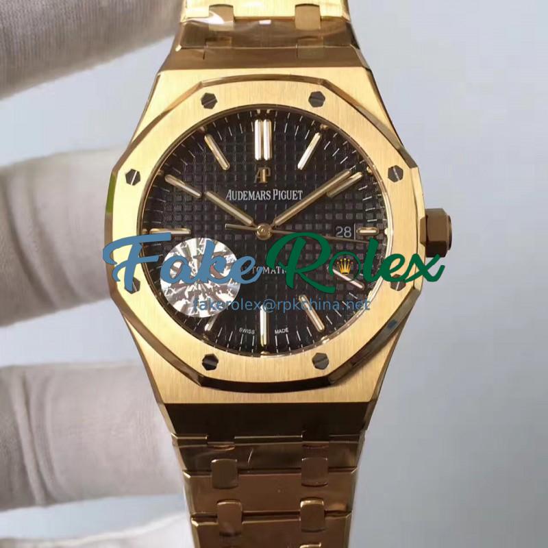 Replica Audemars Piguet Royal Oak 15400 ZX Yellow Gold Black Dial Swiss 3120