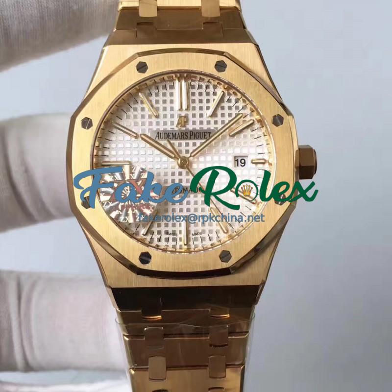 Replica Audemars Piguet Royal Oak 15400 ZX Yellow Gold Silver Dial Swiss 3120