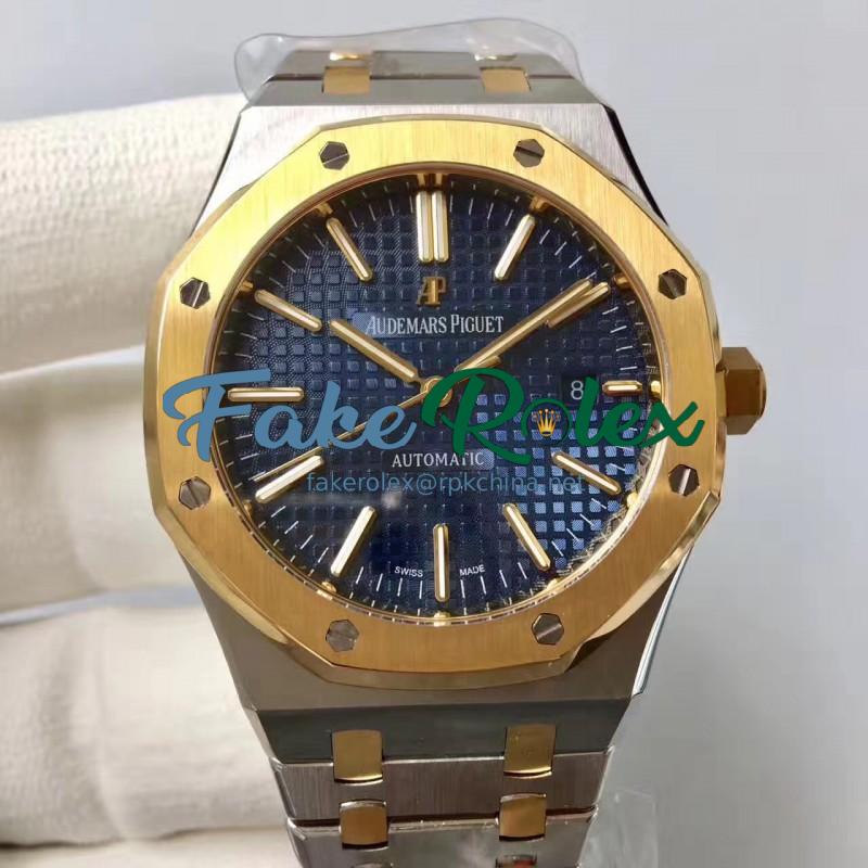 Replica Audemars Piguet Royal Oak 15400 JF Stainless Steel & Yellow Gold Blue Dial Swiss 3120