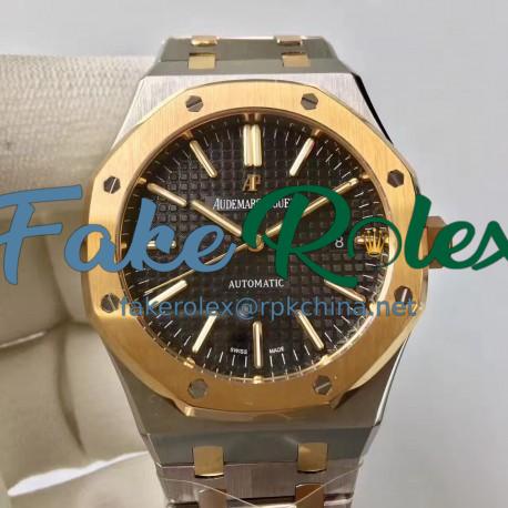 Replica Audemars Piguet Royal Oak 15400 JF Stainless Steel & Yellow Gold Black Dial Swiss 3120