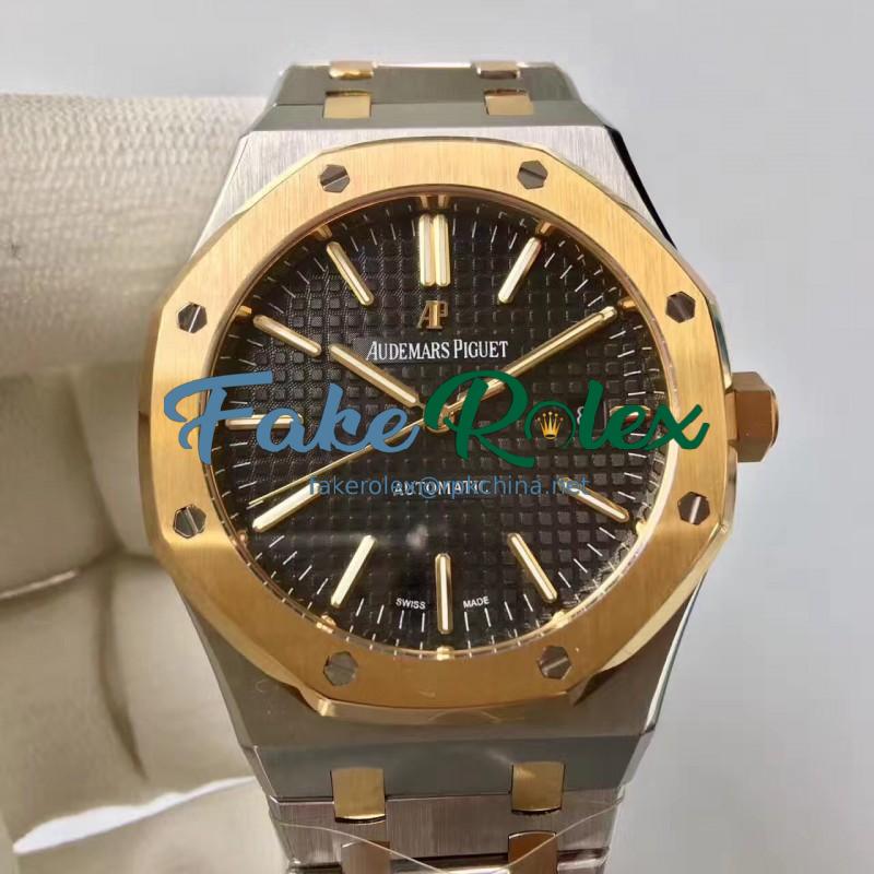 Replica Audemars Piguet Royal Oak 15400 JF Stainless Steel & Yellow Gold Black Dial Swiss 3120