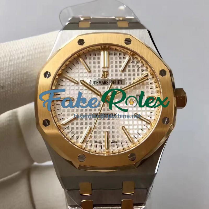 Replica Audemars Piguet Royal Oak 15400 JF Stainless Steel & Yellow Gold Silver Dial Swiss 3120