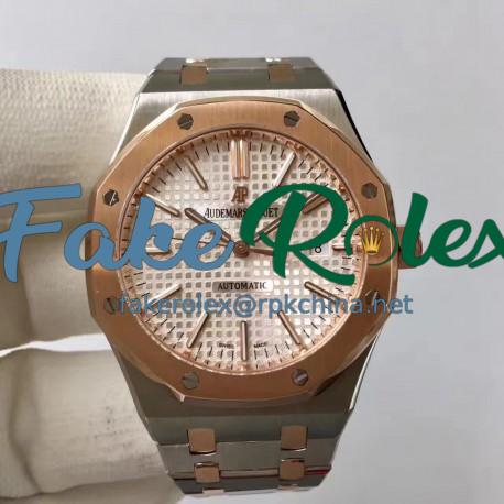 Replica Audemars Piguet Royal Oak 15400 JF Stainless Steel & Rose Gold Silver Dial Swiss 3120