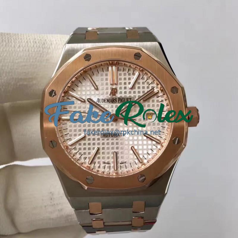 Replica Audemars Piguet Royal Oak 15400 JF Stainless Steel & Rose Gold Silver Dial Swiss 3120