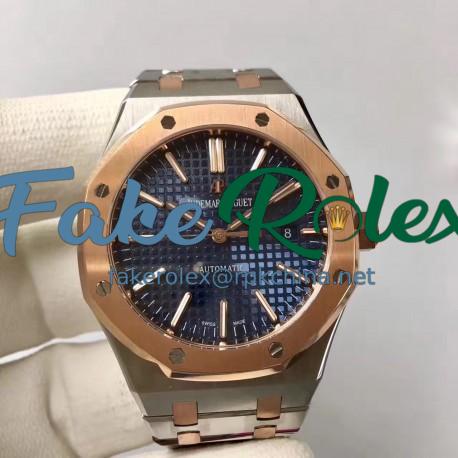 Replica Audemars Piguet Royal Oak 15400 JF Stainless Steel & Rose Gold Blue Dial Swiss 3120