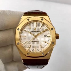 Replica Audemars Piguet Royal Oak 15400 JF Yellow Gold Silver Dial Swiss 3120