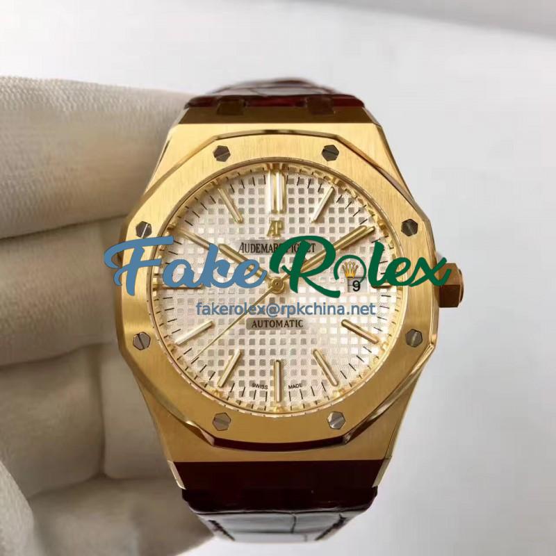 Replica Audemars Piguet Royal Oak 15400 JF Yellow Gold Silver Dial Swiss 3120