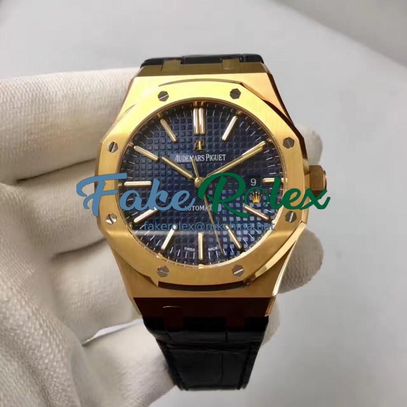 Replica Audemars Piguet Royal Oak 15400 JF Yellow Gold Blue Dial Swiss 3120