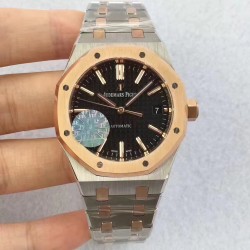 Replica Audemars Piguet Royal Oak 15450 JF Stainless Steel & Rose Gold Black Dial Swiss 3120