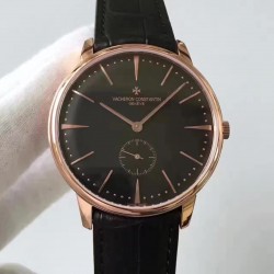 Replica Vacheron Constantin Patrimony 1110U/000R-B085 N Rose Gold Black Dial Swiss 4400AS