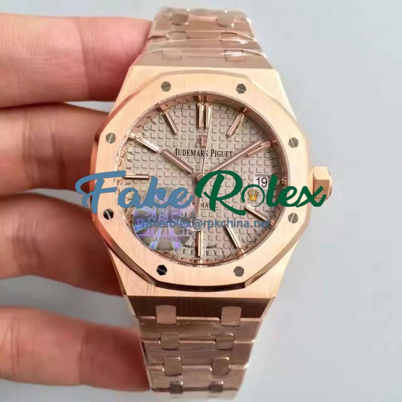 Replica Audemars Piguet Royal Oak 15450 JF Rose Gold Grey Dial Swiss 3120