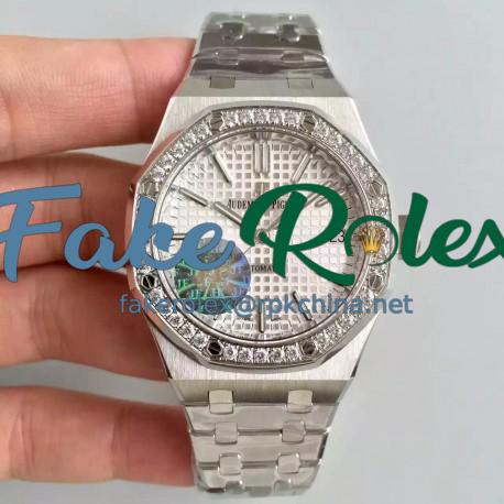 Replica Audemars Piguet Royal Oak 15450 JF Stanless Steel & Diamonds Silver Dial Swiss 3120