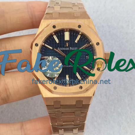 Replica Audemars Piguet Royal Oak 15450 JF Rose Gold Blue Dial Swiss 3120