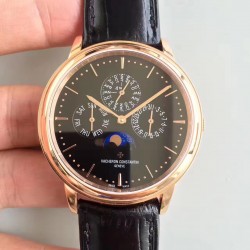 Replica Vacheron Constantin Patrimony Perpetual Calendar 43175/000R-B343 BF Rose Gold Black Dial Swiss 1120 QP