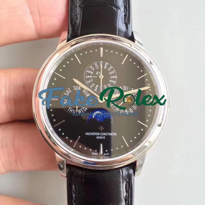 Replica Vacheron Constantin Patrimony Perpetual Calendar 43175/000P-B190 BF Stainless Steel Black Dial Swiss 1120 QP