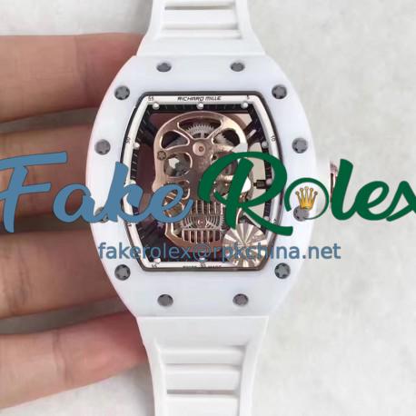 Replica Richard Mille RM052 KV White Ceramic Gold Skull Dial M6T51