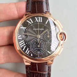 Replica Cartier Ballon Bleu Chronograph W6920074 V5 Rose Gold Black Dial Swiss 8101 MC