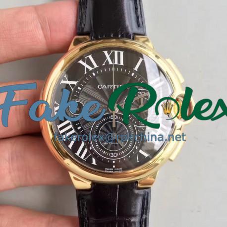 Replica Cartier Ballon Bleu Chronograph W6920007 V5 Yellow Gold Black Dial Swiss 8101 MC