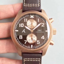 Replica IWC Pilot Last Flight Chronograph IW388005 ZF Brown Ceramic Brown Dial Swiss 7750