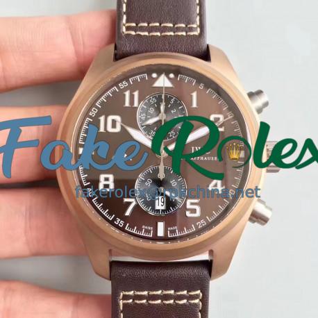 Replica IWC Pilot Last Flight Chronograph IW388005 ZF Brown Ceramic Brown Dial Swiss 7750