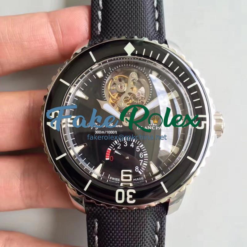 Replica Blancpain Fifty Fathoms Tourbillon 5025-1530-52A ZF Stainless Steel Black Dial Swiss 25A