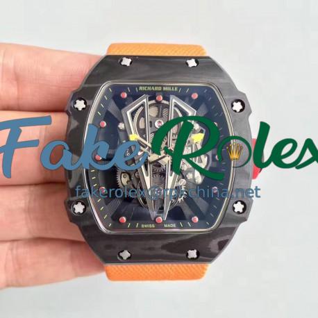 Replica Richard Mille RM27-03 Rafael Nadal KL Forged Carbon Black Skeleton Dial M9015