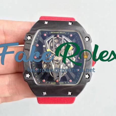 Replica Richard Mille RM27-03 Rafael Nadal KL Forged Carbon Black Skeleton Dial M9015