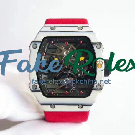 Replica Richard Mille RM27-02 Rafael Nadal KV White Forged Carbon Black Skeleton Dial M6T51