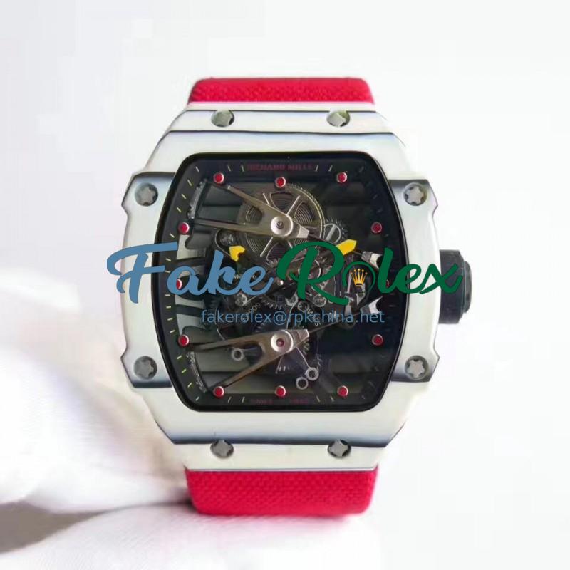 Replica Richard Mille RM27-02 Rafael Nadal KV White Forged Carbon Black Skeleton Dial M6T51