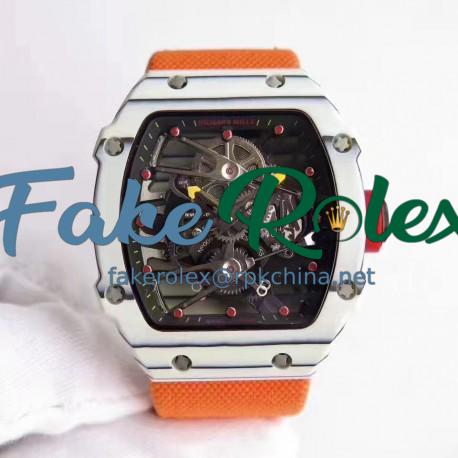 Replica Richard Mille RM27-02 Rafael Nadal KV White Forged Carbon Black Skeleton Dial M6T51