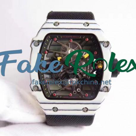 Replica Richard Mille RM27-02 Rafael Nadal KV White Forged Carbon Black Skeleton Dial M6T51