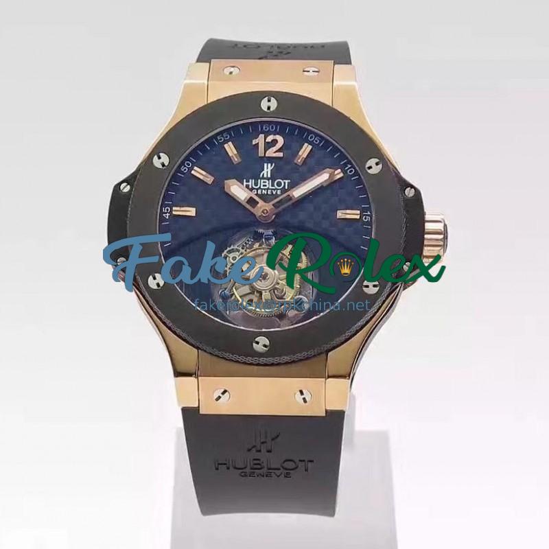 Replica Hublot Big Bang Tourbillon Solo Bang 305.PM.131.RX N Rose Gold Carbon Fiber Dial Swiss Tourbillon