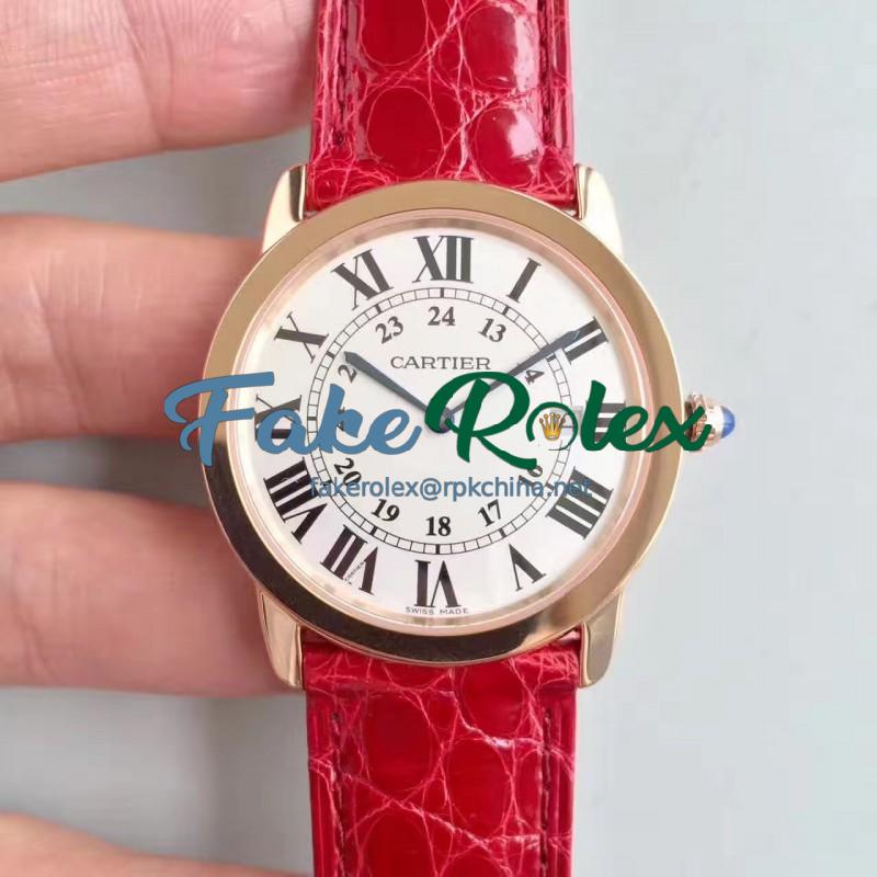 Replica Ronde Solo De Cartier Ladies W6701008 36MM K11 Rose Gold White Dial Swiss Quartz