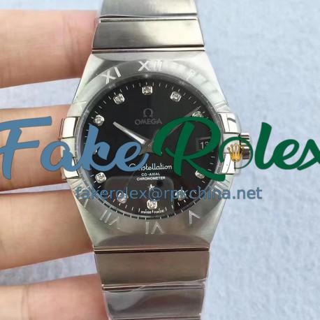 Replica Omega Constellation 123.10.38.21.51.001 38MM SSS Stainless Steel Black Dial Swiss 8500