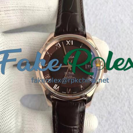 Replica Omega De Ville Co-Axial 41MM 431.53.41.21.13.001 XF Rose Gold Chocolate Dial Swiss 8501