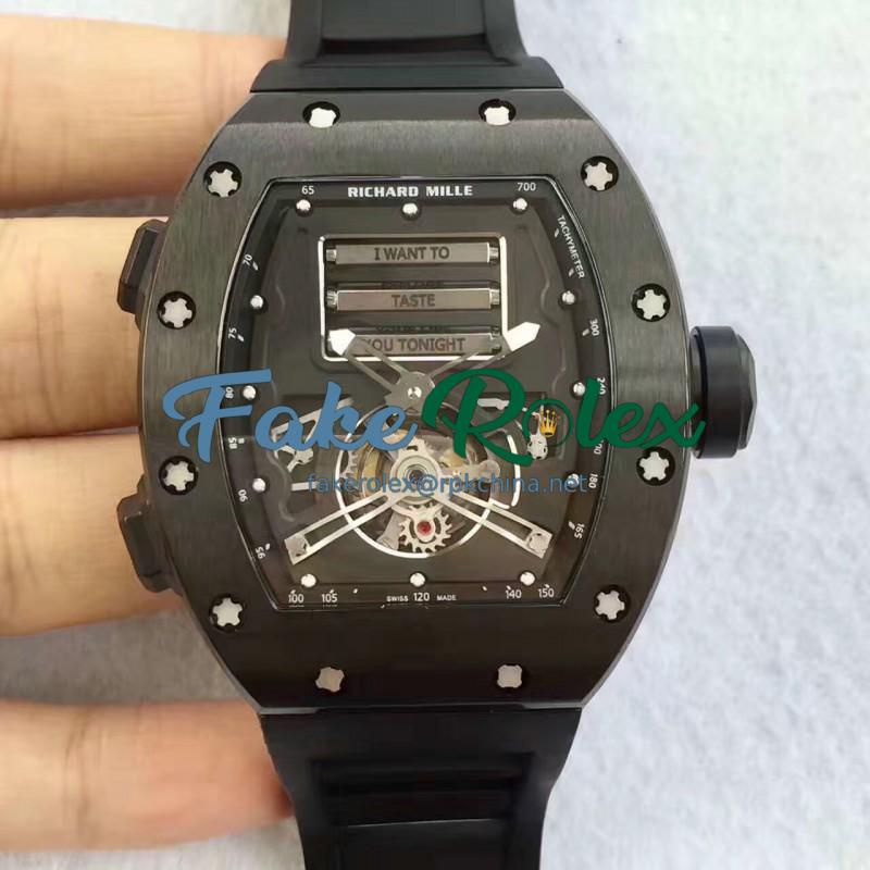 Replica Richard Mille RM69 Erotic Tourbillon KV Black Titanium Black Dial Swiss Caliber RM69