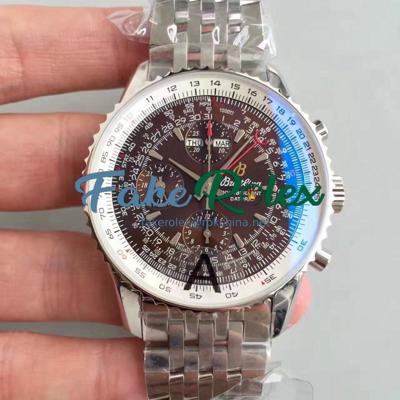 Replica Breitling Navitimer Montbrillant Datora A21330 JF Stainless Steel Chocolate Dial Swiss 7750