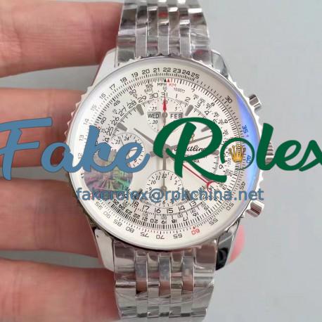 Replica Breitling Navitimer Montbrillant Datora A21330 JF Stainless Steel White Dial Swiss 7750