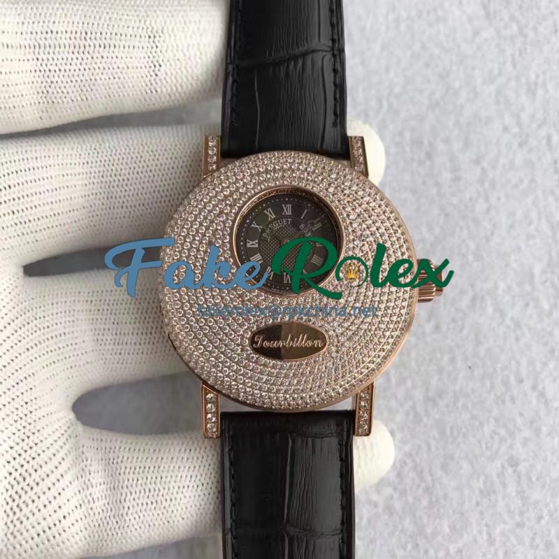 Replica Breguet Classique Complications Tourbillon 1808BR/92/9W6 BM Rose Gold & Diamonds Rose Gold Dial Swiss Tourbillon