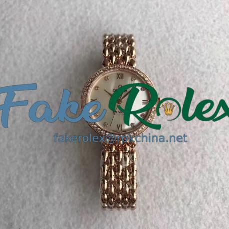 Replica Omega De Ville Dewdrop 424.55.27.60.55.004 XF Rose Gold & Diamonds Mother Of Pearl Dial Swiss 8521