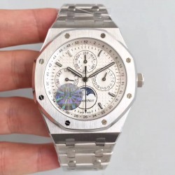 Replica Audemars Piguet Royal Oak Perpetual Calendar 41MM 26574ST.OO.1220ST.01 JF Stainless Steel Silver Dial Swiss 5134